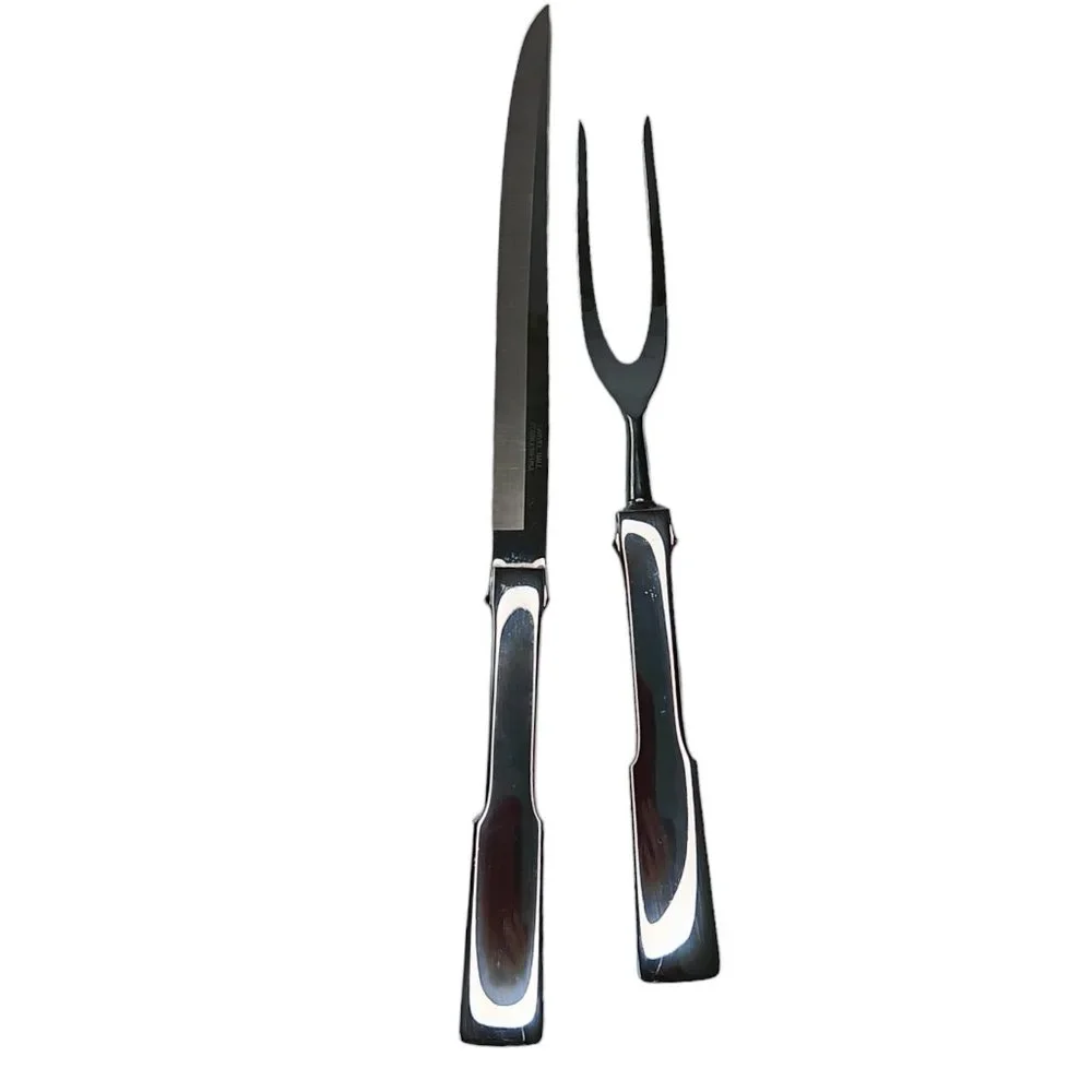 Vintage Carvel Hall Carving Knife and Fork Set Stainless Steel USAee